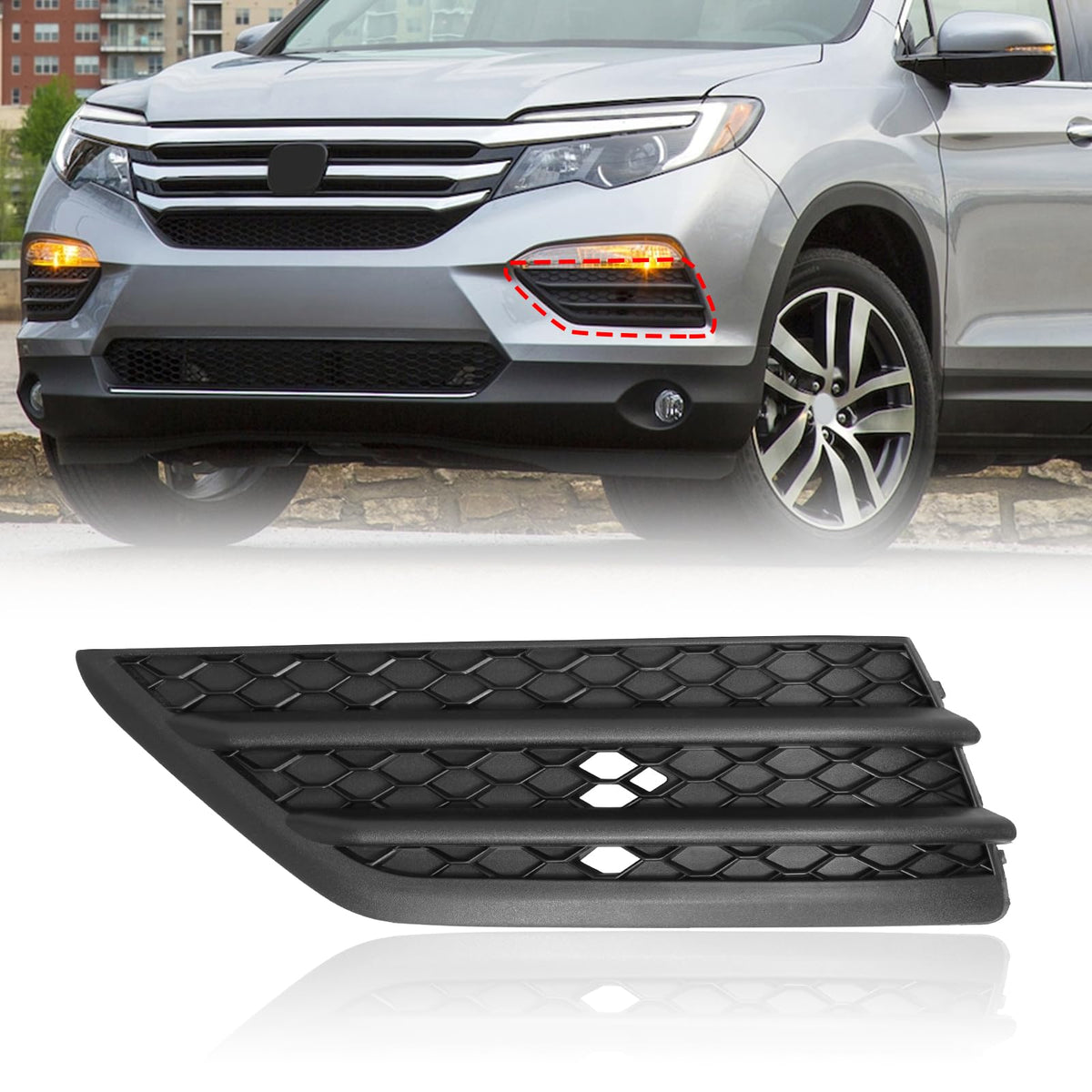 BXZ Driver Bumper Insert Fog Light Cover for 2016 2017 2018 - Product Imagery