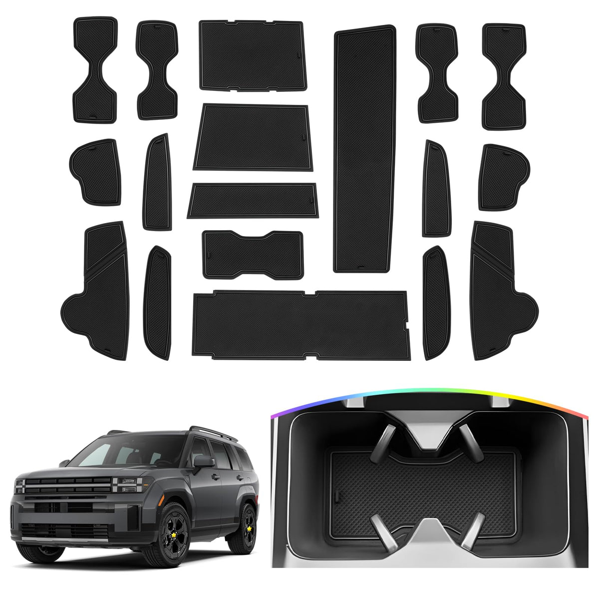 SKTU Door Slot Mat for 2024 2025 2026 Hyundai Santa Fe Door - Product Imagery