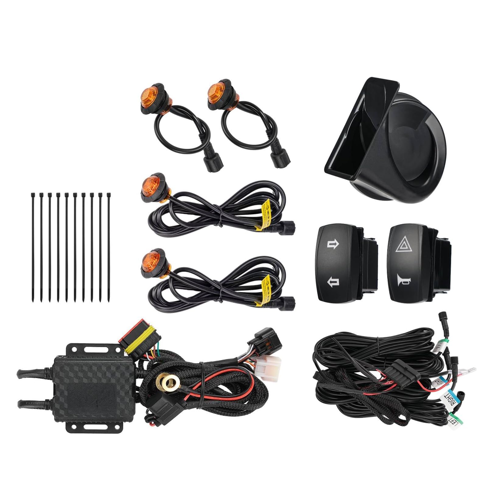 KEMIMOTO UTV Turn Signal Kit with 110D Horn, Plug and Play UTV - Product Imagery