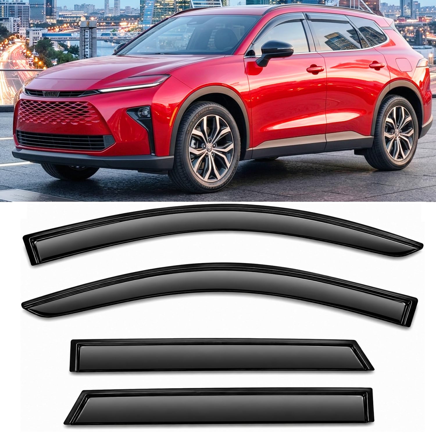 2025 2026 Tape-On Rain Guards for Toyota Crown Signia Side - Product Imagery