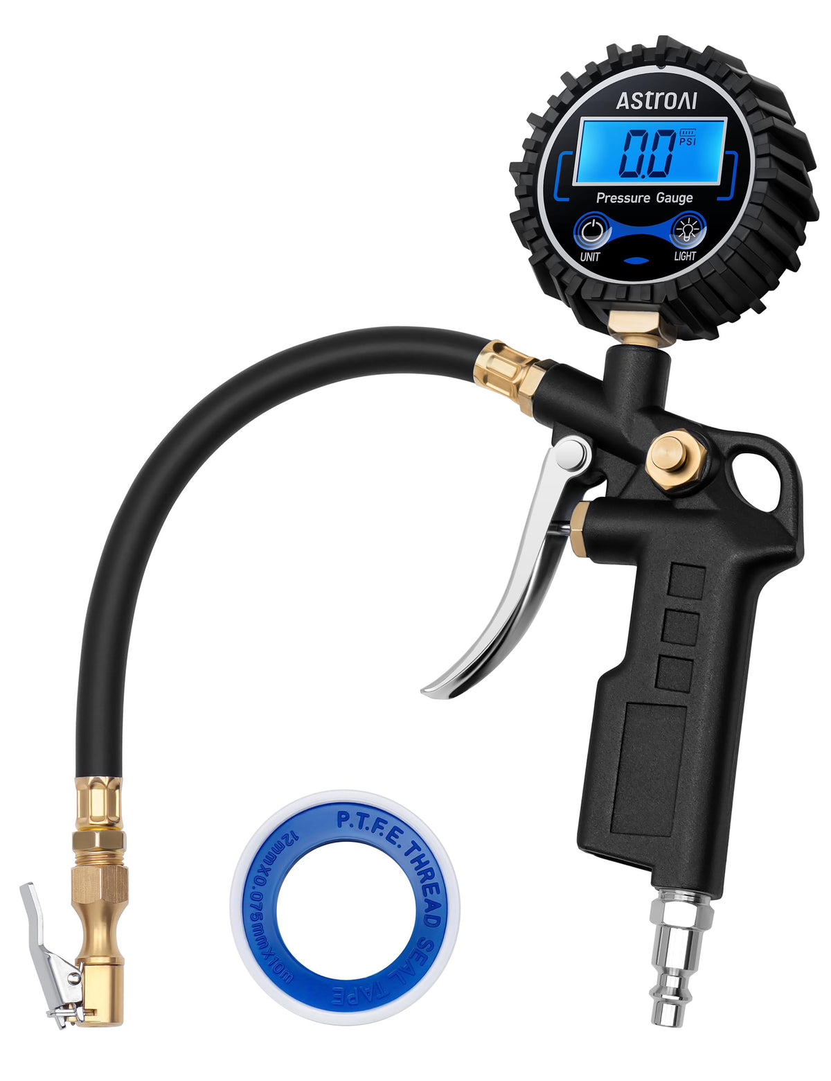 AstroAI Digital Tire Pressure Gauge with Inflator 3-250 PSI Fits - Product Imagery