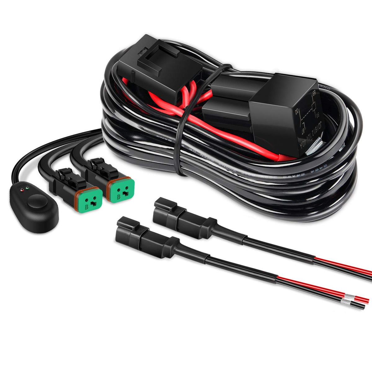 Nilight 10016W DT Wiring Harness Kit for LED Light Bars - 12V - Product Imagery