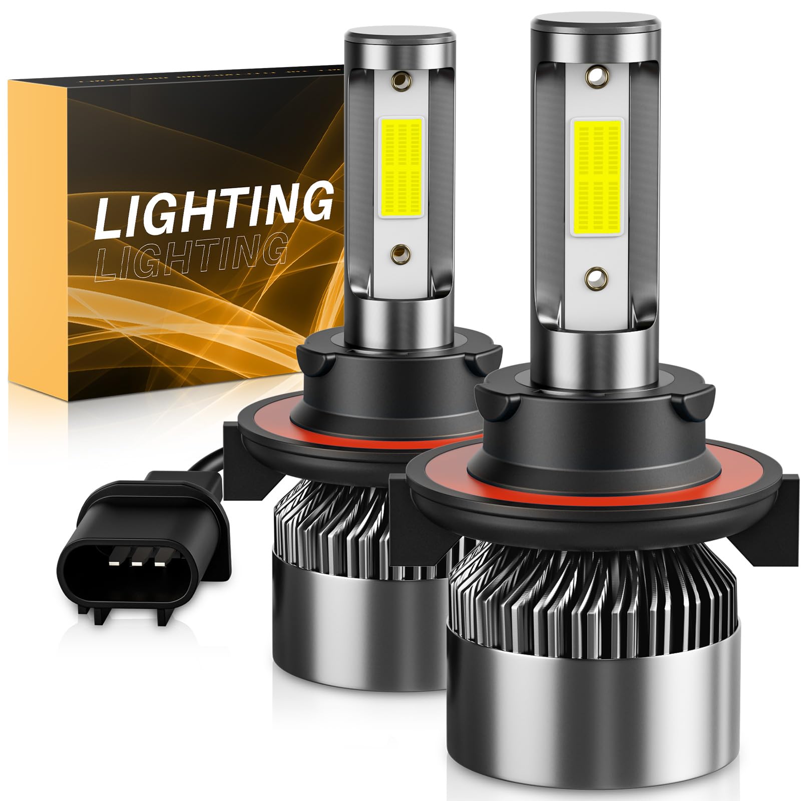 𝖧𝟣𝟥/𝟫𝟢𝟢𝟪 Bulbs 6500K Cool White 60000LM 900% Brighter, - Product Imagery