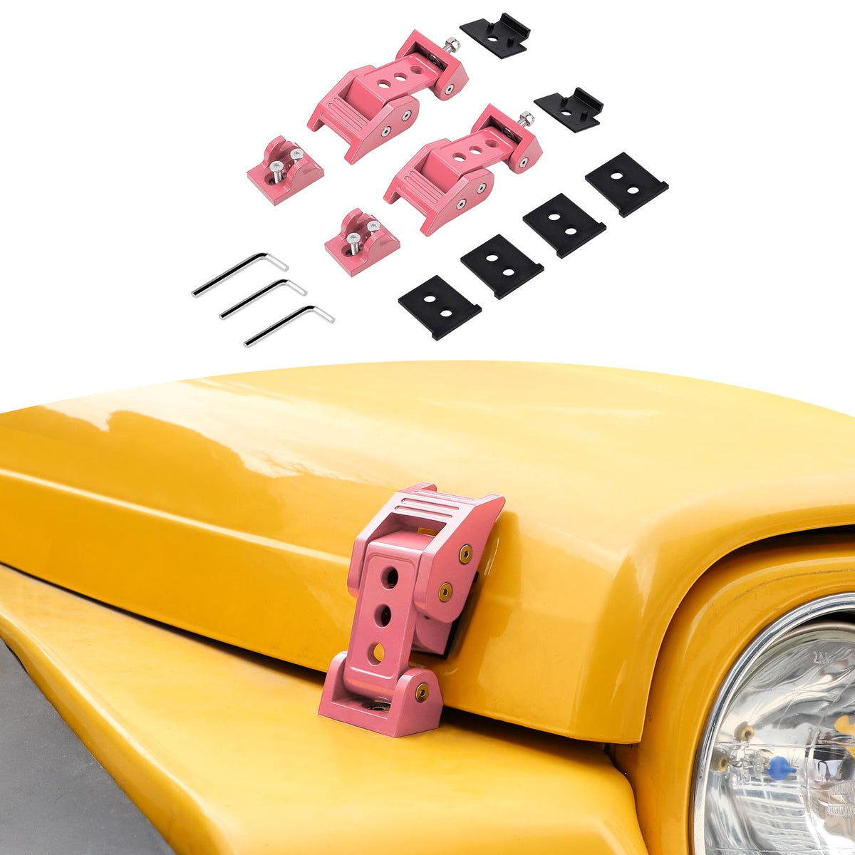 RT-TCZ for Wrangler TJ Hood Latches Catch Kit Compatible with - Product Imagery
