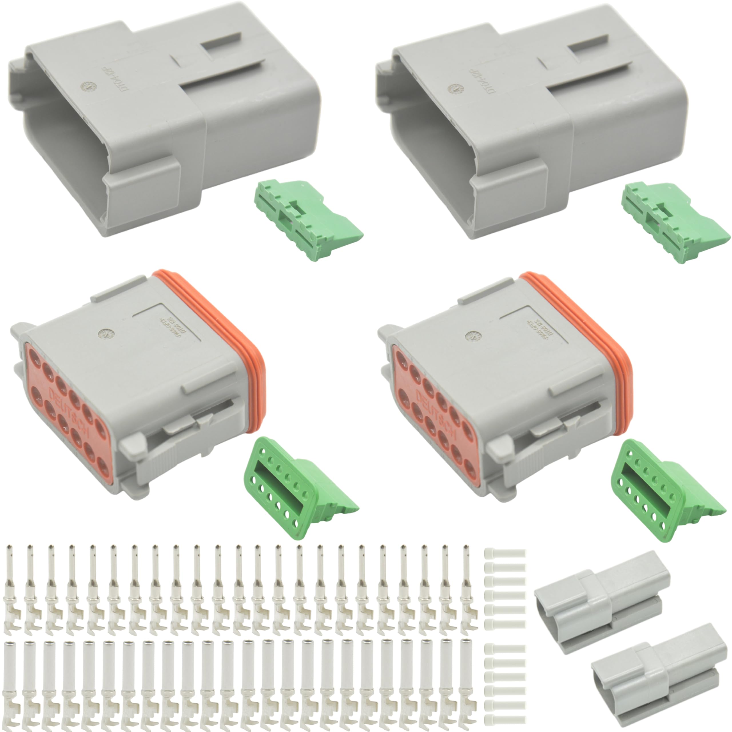 2 Set 12 Pin DT Waterproof Connector Automotive Electrical Butt, - Product Imagery