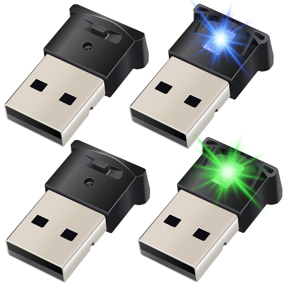 BFXM 2PCS Mini USB Car Light, 5V USB Light for Car, 8 Switchable - Product Imagery