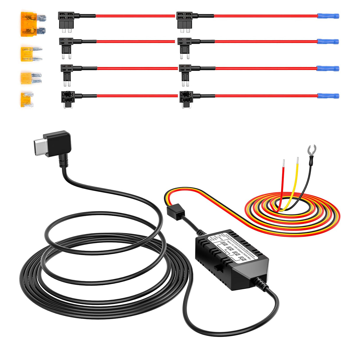 VIOFO HK4 Hardwire Kit with 8pcs Full Set Circuit Fuse Tap, - Product Imagery