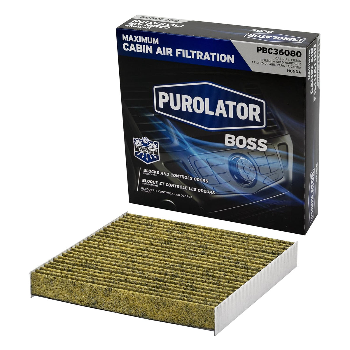 Purolator PBC36080 PurolatorBOSS Automotive Cabin Air Filter - Product Imagery