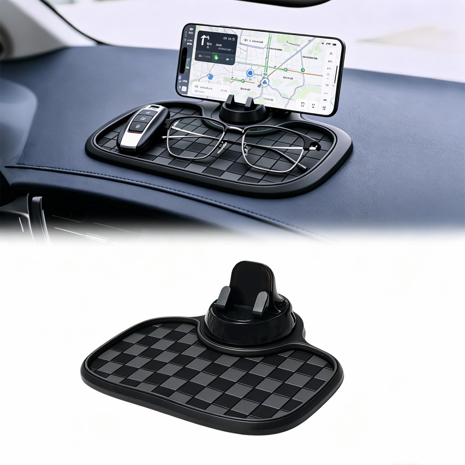 Multifunction Car Dashboard Anti-Slip Mat with 360° Rotating - Product Imagery