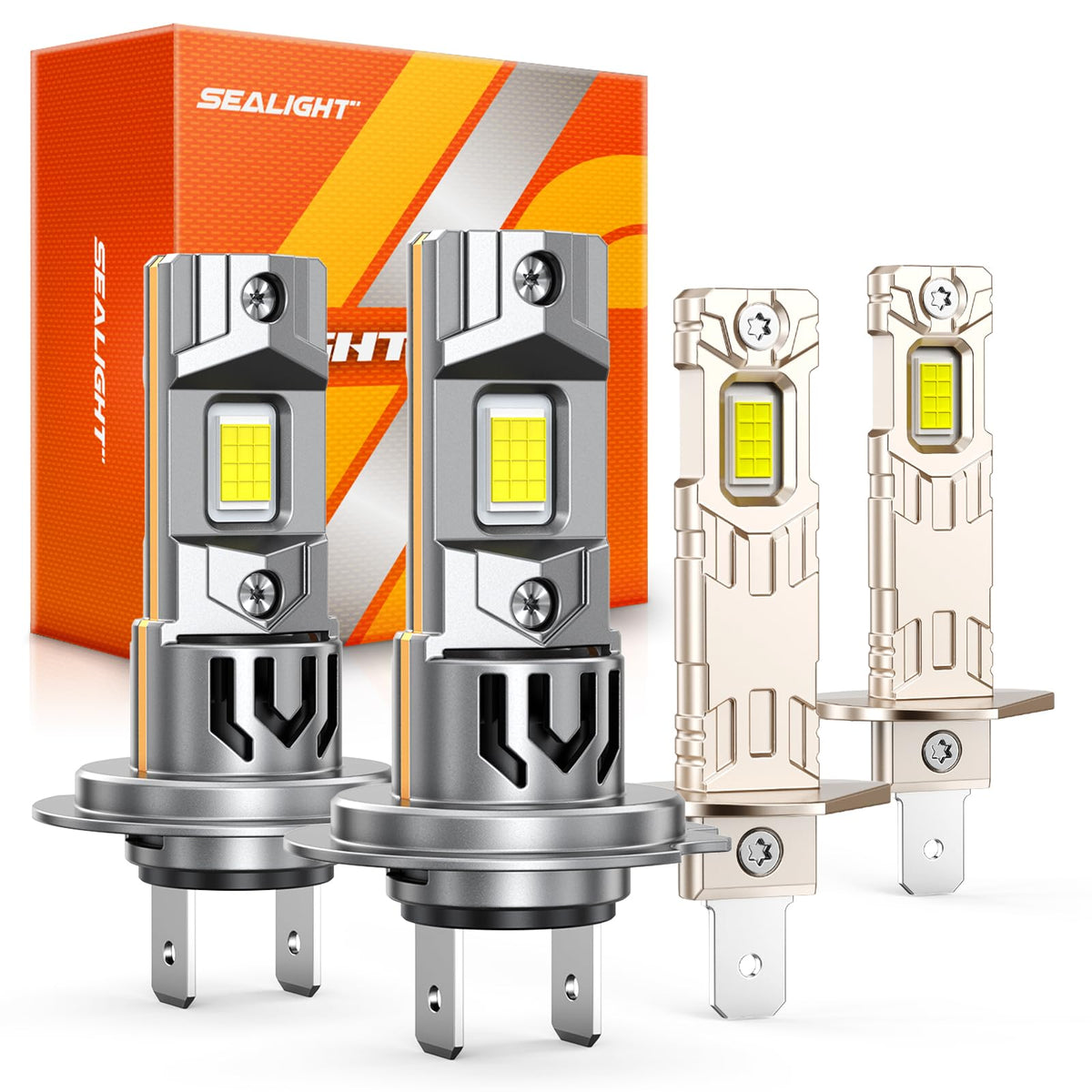 SEALIGHT H1 H7 LED Bulbs Combo, 180,000LM 6500K Cool White H7 H1 - Product Imagery