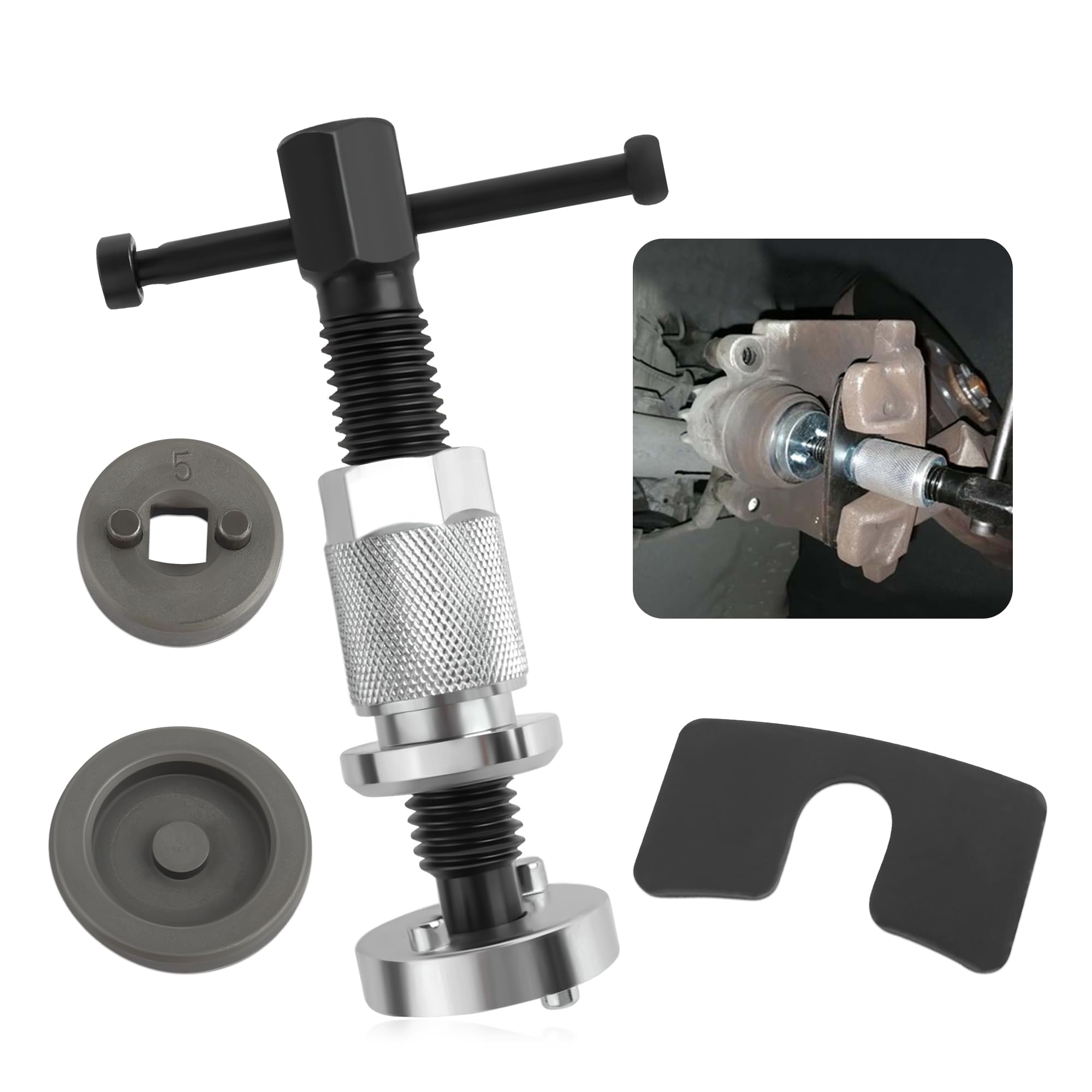 5PCS Brake Caliper Compression Tool Set,Chrome-Plated Steel - Product Imagery