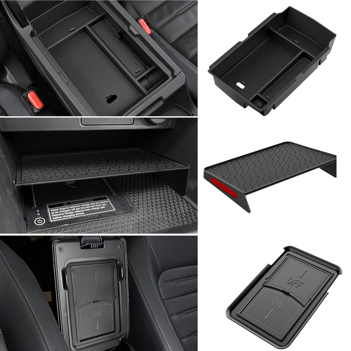 YPHUIKI 3PCS Center Console Organizer for Honda CR-V 2023-2026 - Product Imagery