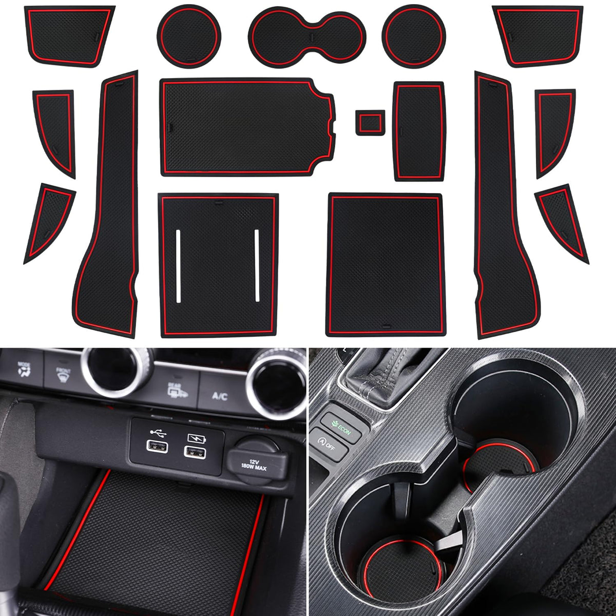 Center Console Liner for Honda Civic Accessories 2022-2024 2025 - Product Imagery