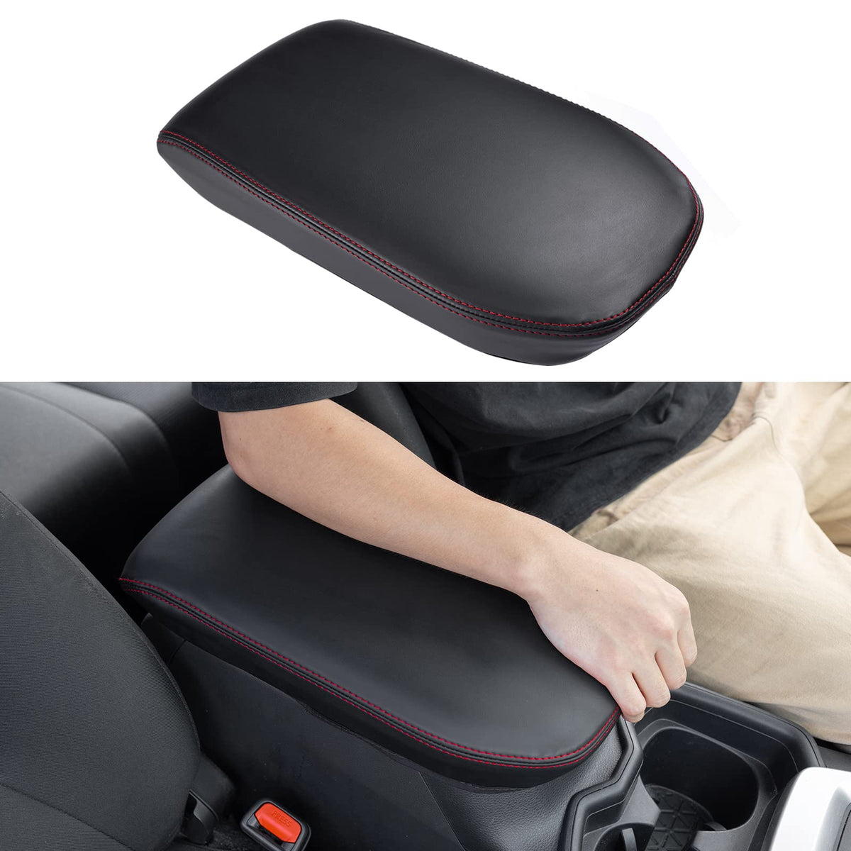 Center Console Cover for 2019-2025 Toyota Rav4 Red - Product Imagery