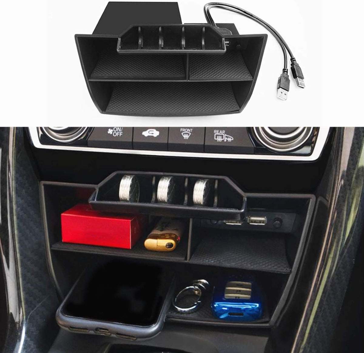 Waterproof ABS Plastic Caddy for Honda Civic Sedan 10th Gen - Product Imagery