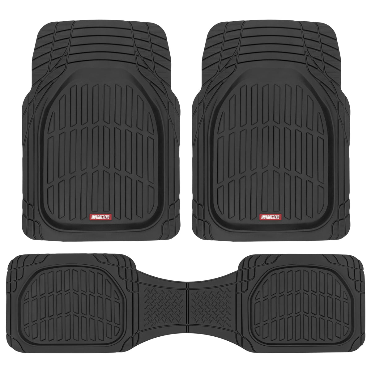 Motor Trend FlexTough Floor Mats for Cars, Black Deep Dish - Product Imagery