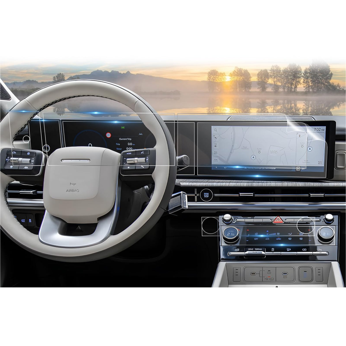 CDEFG (8Pcs for 2024 2025 2026 Hyundai Santa Fe Screen - Product Imagery