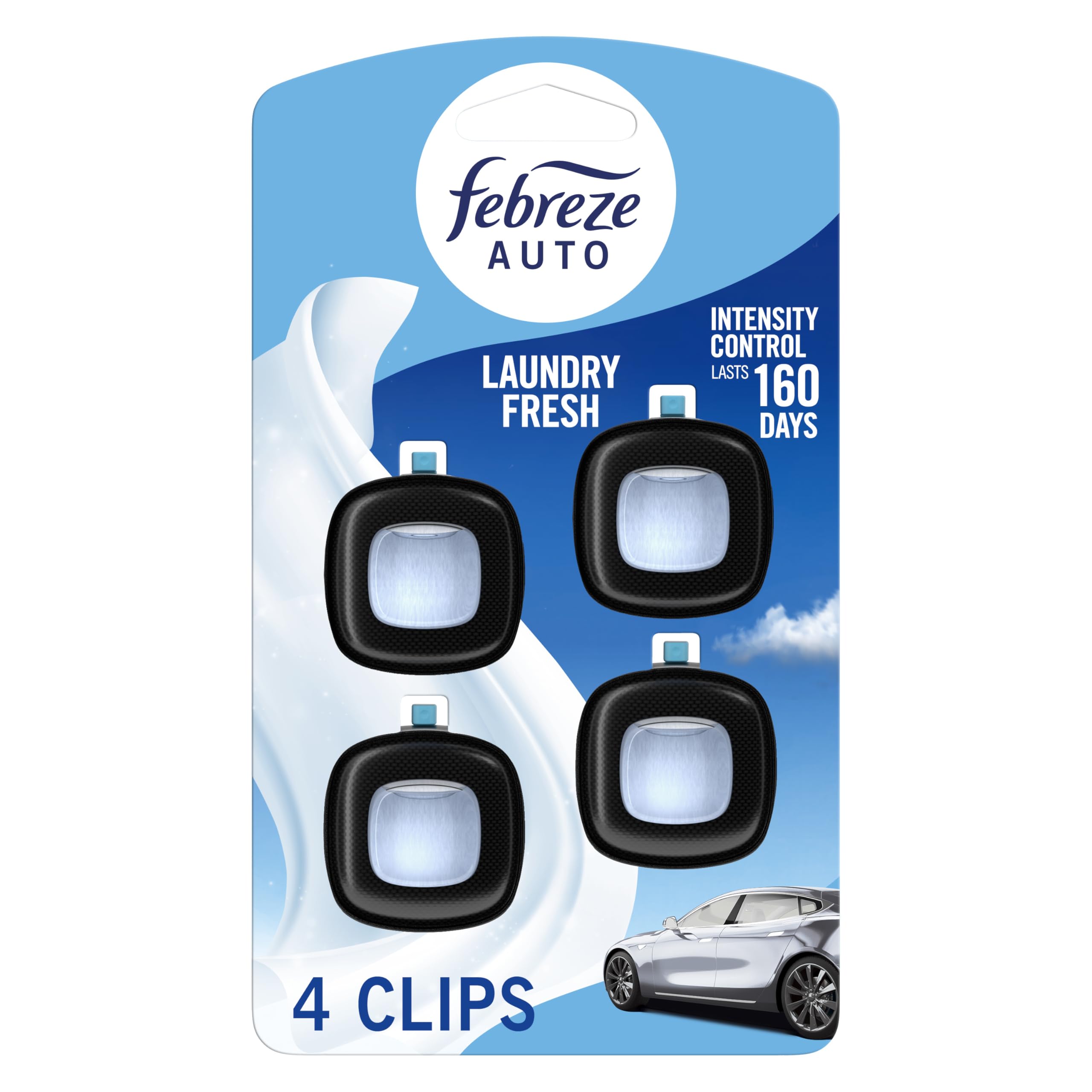 Febreze Car Air Freshener Vent Clip Laundry Fresh Scent, .07 oz. - Product Imagery