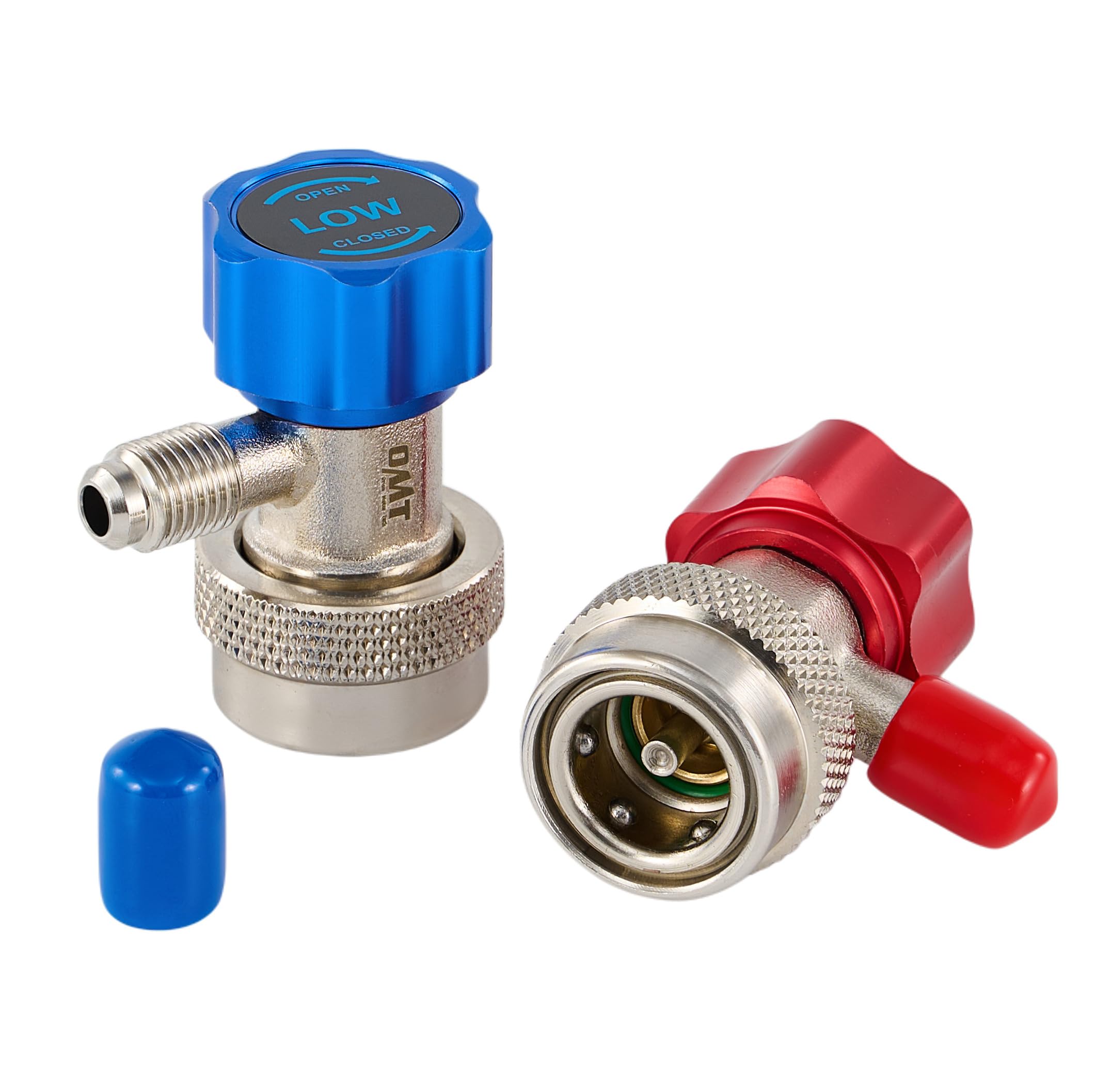 OMT R134a Adjustable Quick Coupler Adapters, Silver - Product Imagery