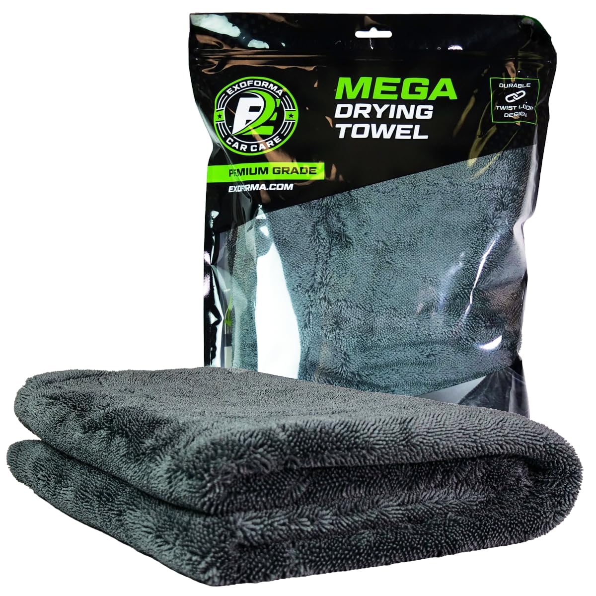 ExoForma Mega Car Drying Towel - Holds Up to 9 lbs, No Streaks, - Product Imagery