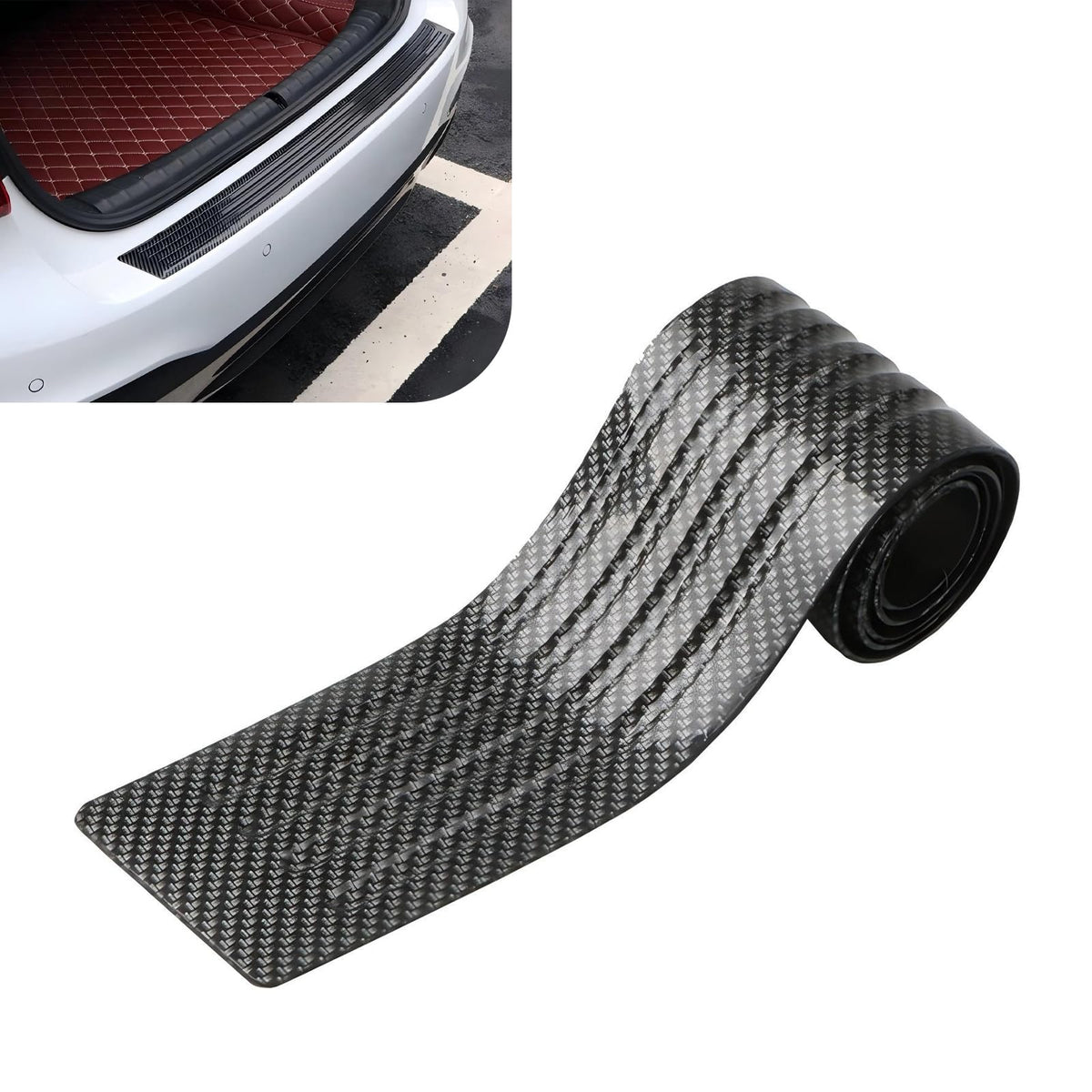 Car Rear Bumper Protector, Anti-slip Scratch Proof Rubber Door - Product Imagery