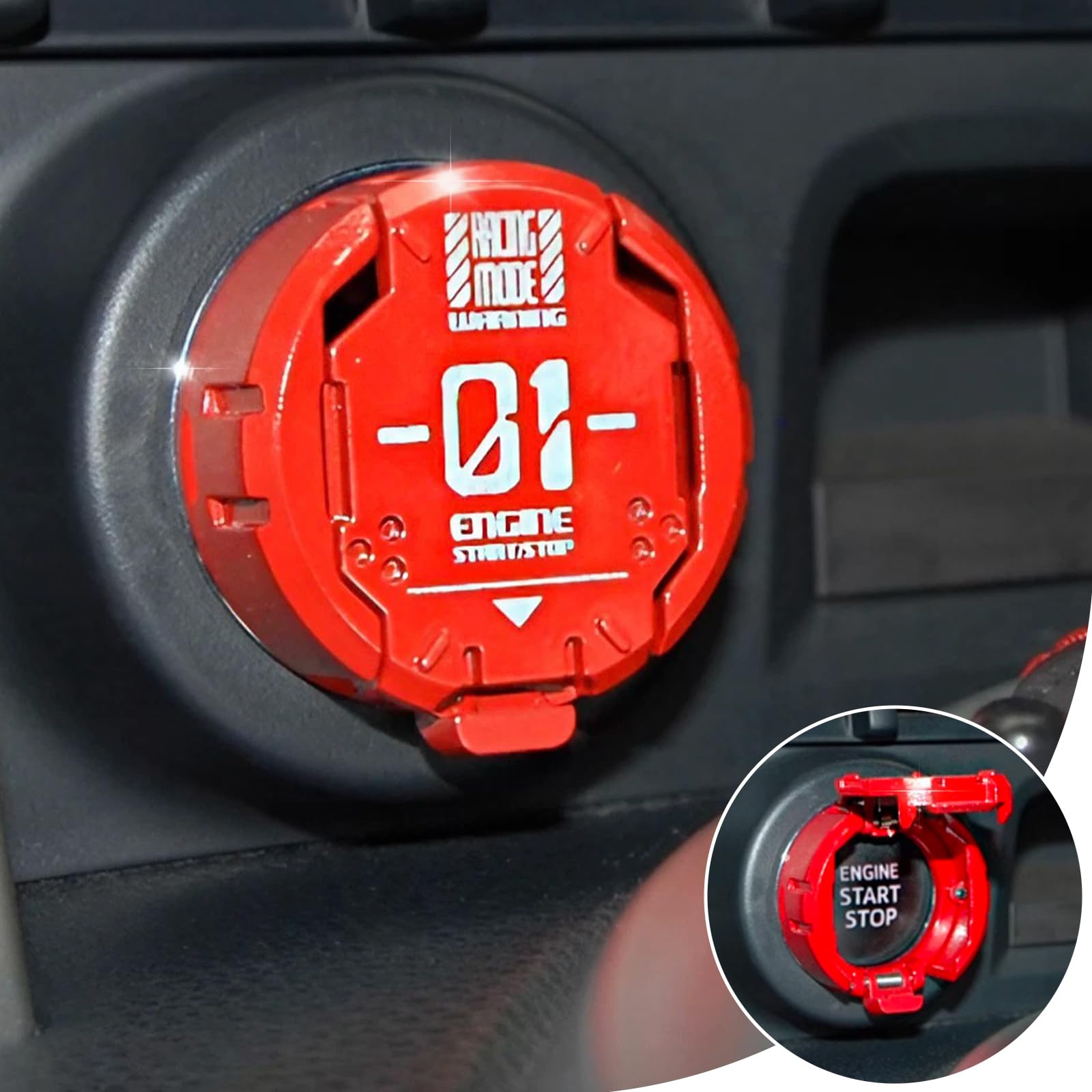 𝙊𝙧𝙞𝙜𝙞𝙣𝙖𝙡 | Push Start Button Cover, Metal Mecha Car - Product Imagery