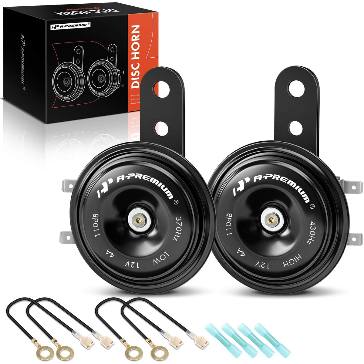 A-Premium - Disc Horn 2PCS High & Low Universal Electric Horns, - Product Imagery