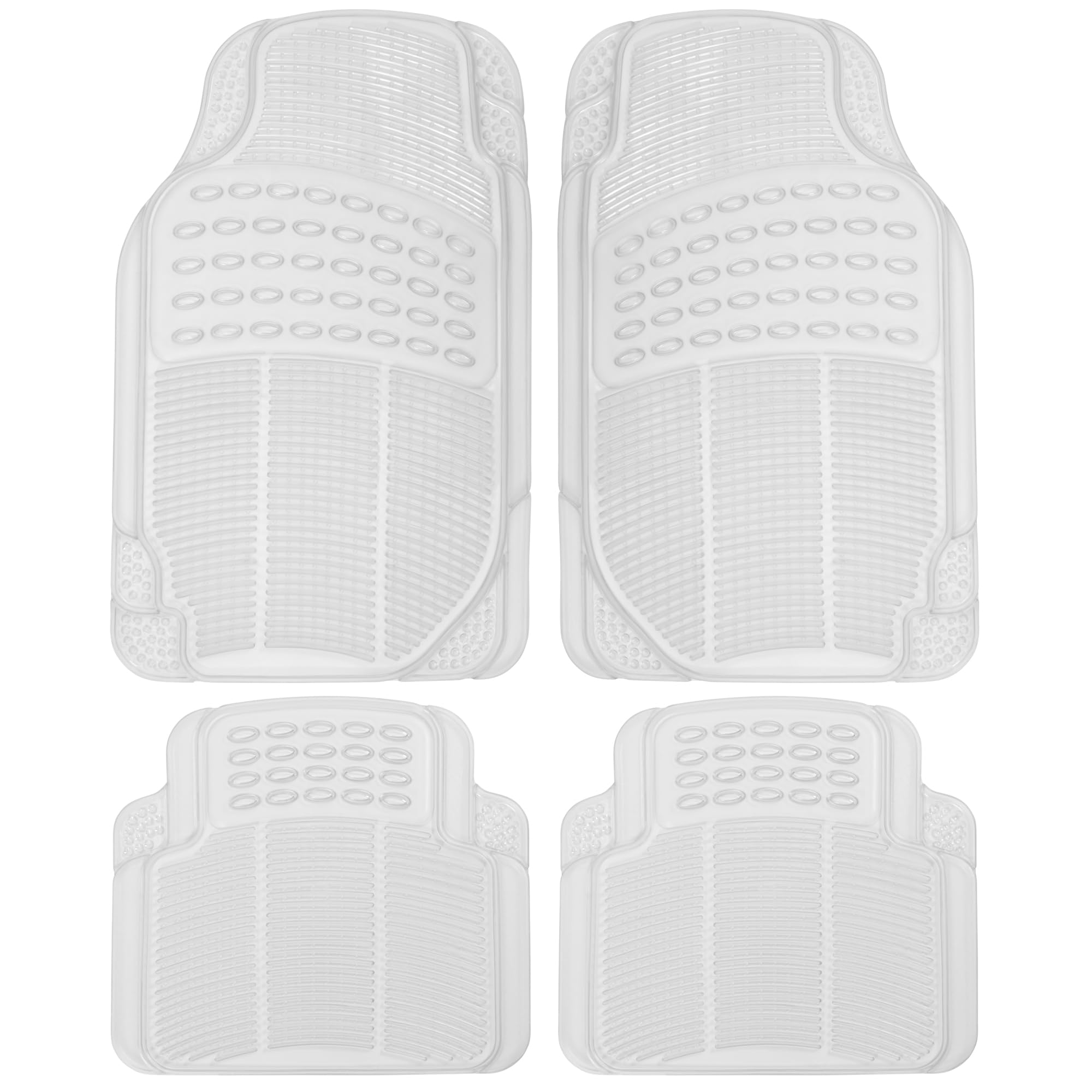 BDK 4-Piece Rubber Transparent Clear Floor Mats Heavy Duty for - Product Imagery
