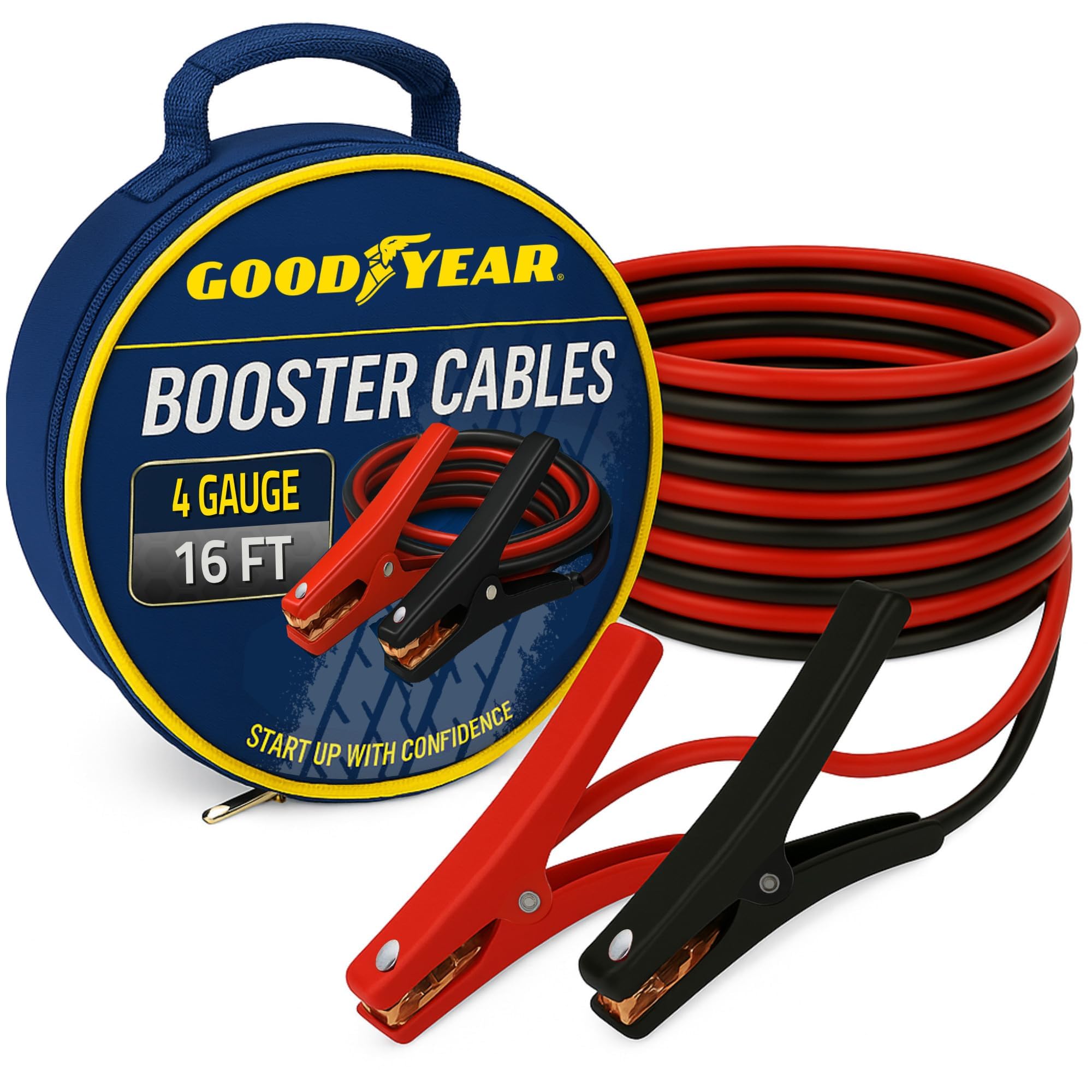 GOODYEAR Heavy Duty Jumper Cables for Car Battery - 4 Gauge - Product Imagery