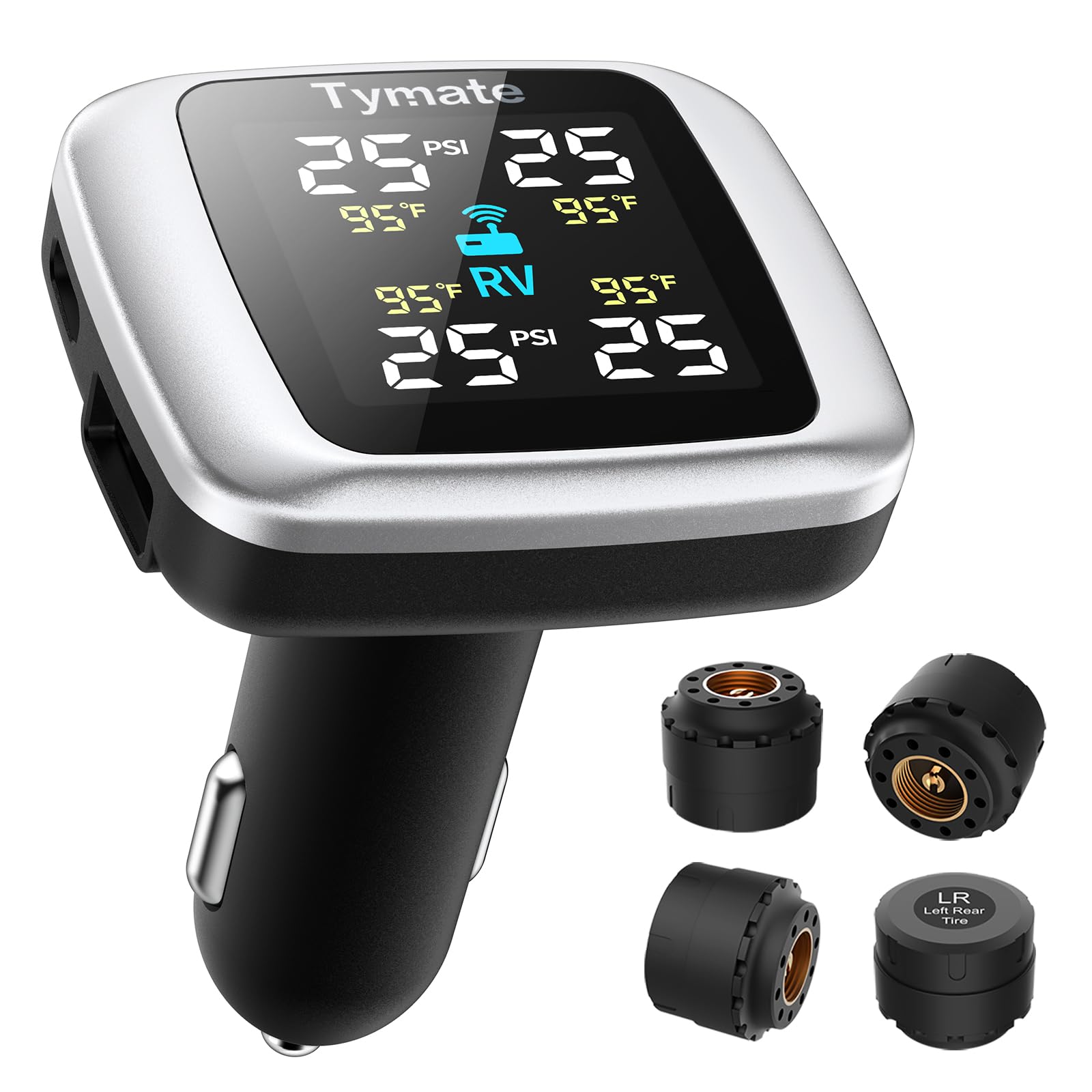 Tymate TM7 RV Tire Pressure Monitoring System, TPMS Set of 4 - Product Imagery
