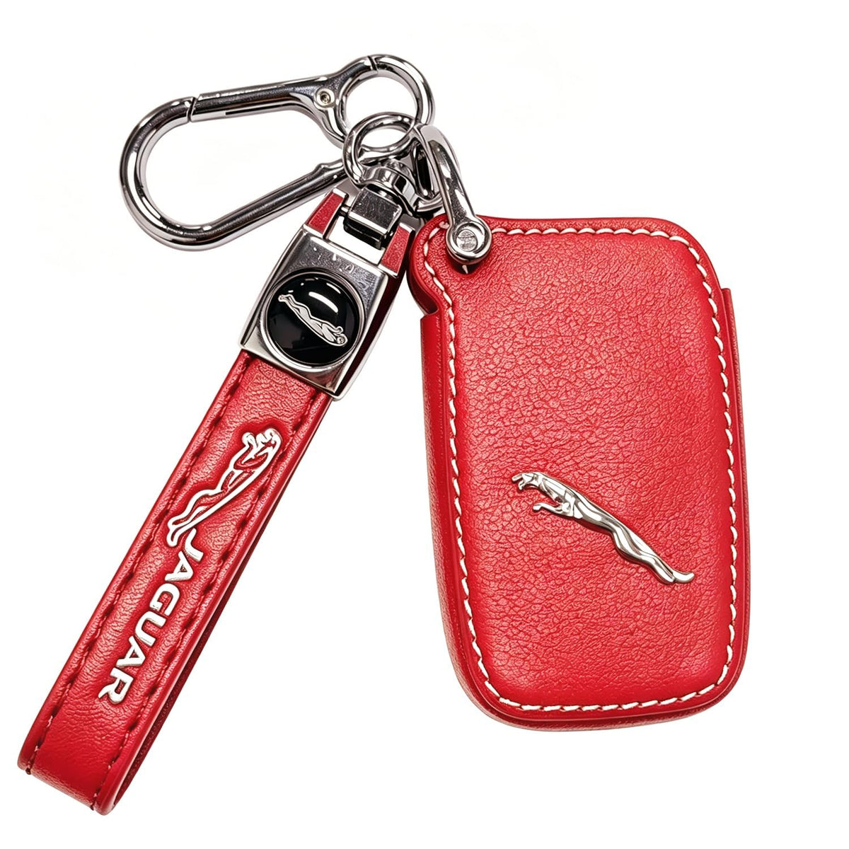 Leather Car Keychain, forJaguar I-PAC F-PAC E-PAC XEL XFL XJ XF - Product Imagery