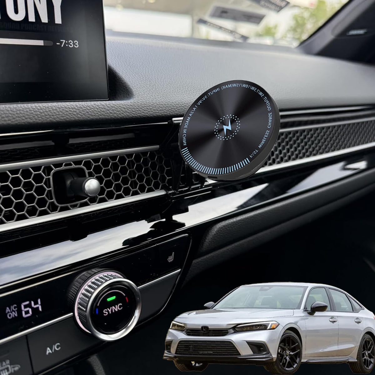 Designed for MagSafe Car Mount for 2026 Civic Phone Mount 2026 - Product Imagery