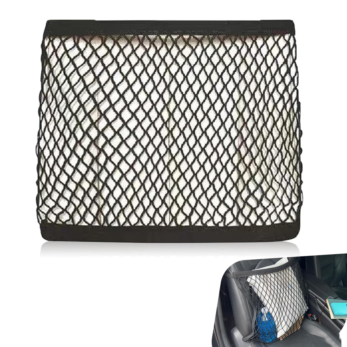 Car Seat Organizer Net, Versatile High Elastic Storage Net with - Product Imagery