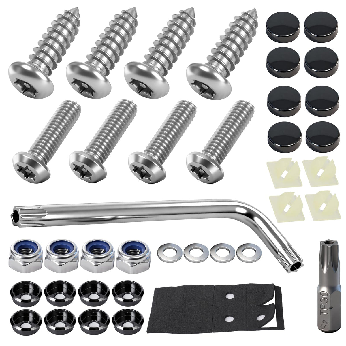 3rd-Gen Upgraded Anti Theft License Plate Screws Kit, Rustproof - Product Imagery