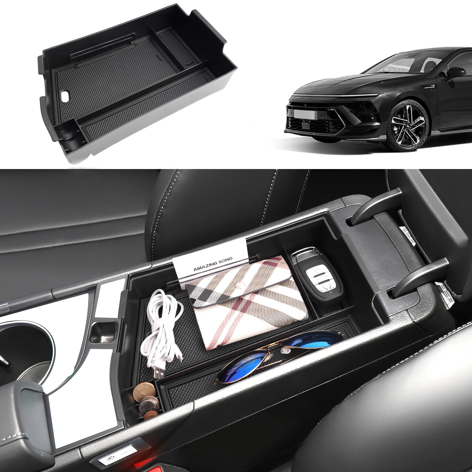 2024 2025 2026 Sonata Center Console Organizer for Hyundai - Product Imagery