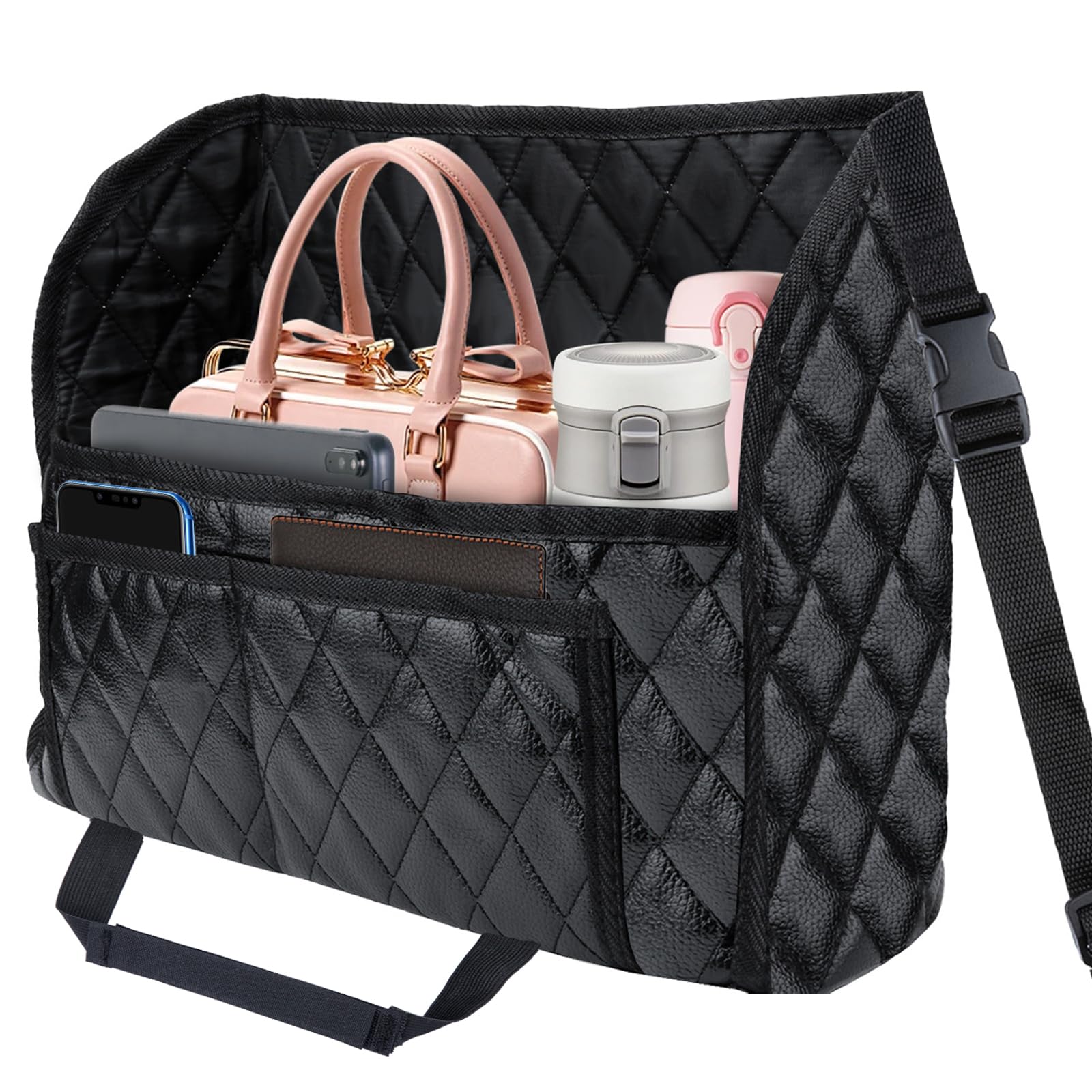 BFXM Car Purse Holder Between Seats, Leather Front Seat Car - Product Imagery
