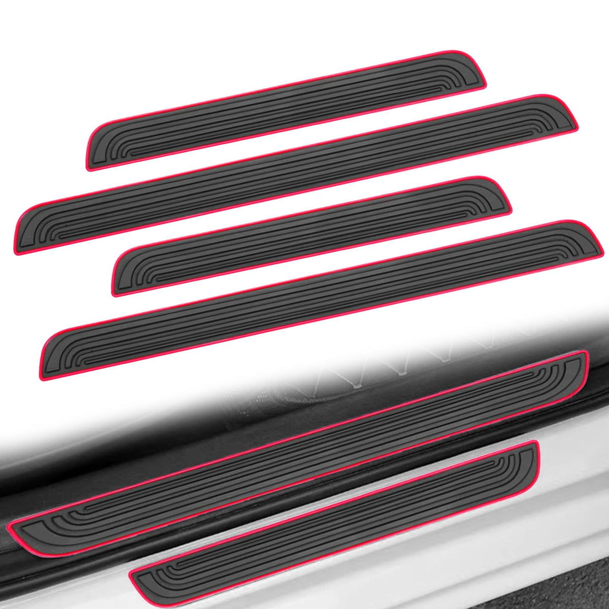4PCS Car Door Sill Protector, Anti-Scratch & Waterproof Auto - Product Imagery