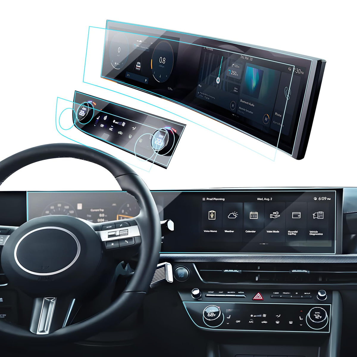 Hyundai Sonata Screen Protector for 2024 2025 2026 Sonata (SEL/N - Product Imagery