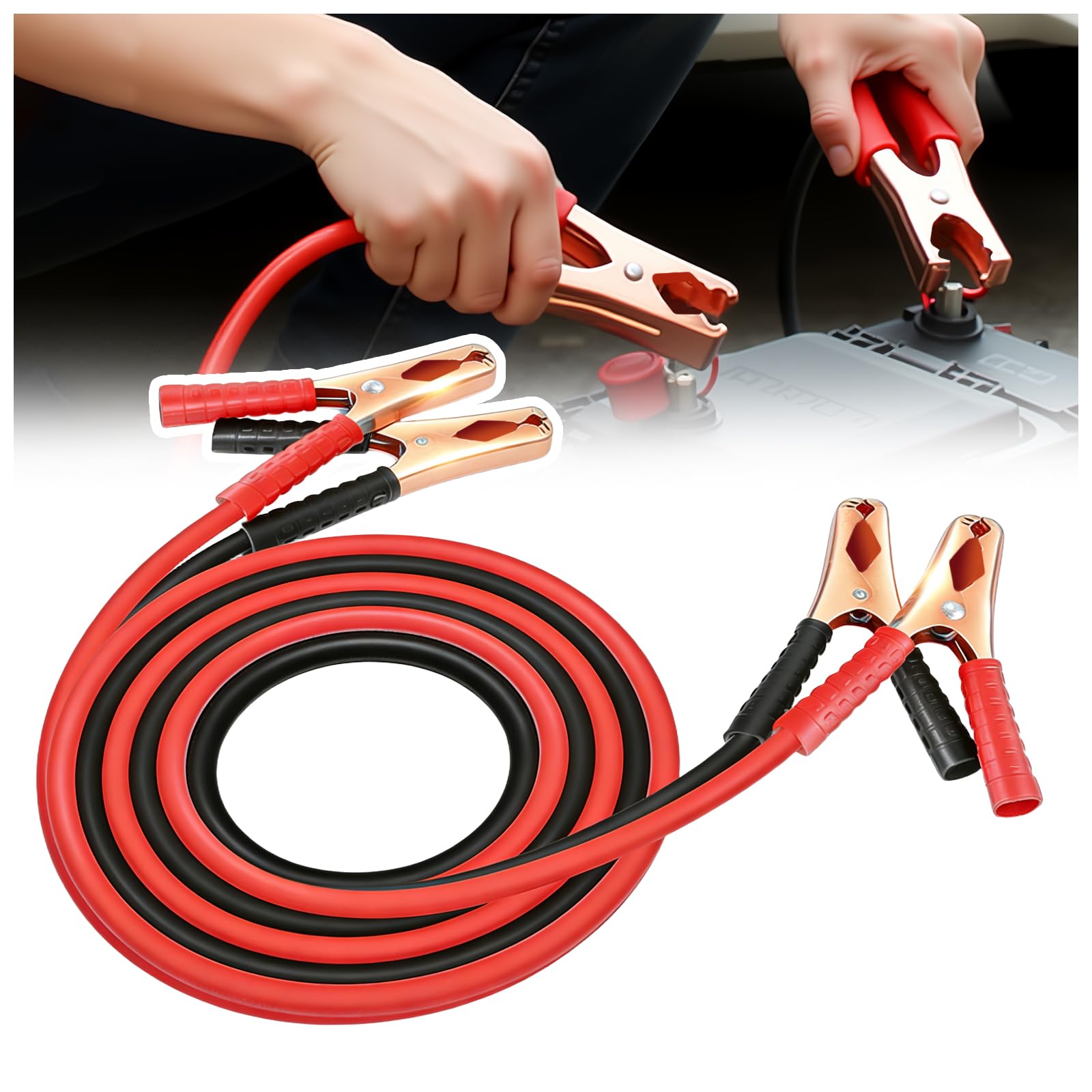 67" Car Jumper Cables Heavy Duty,Jumper Cables for Car Battery - Product Imagery