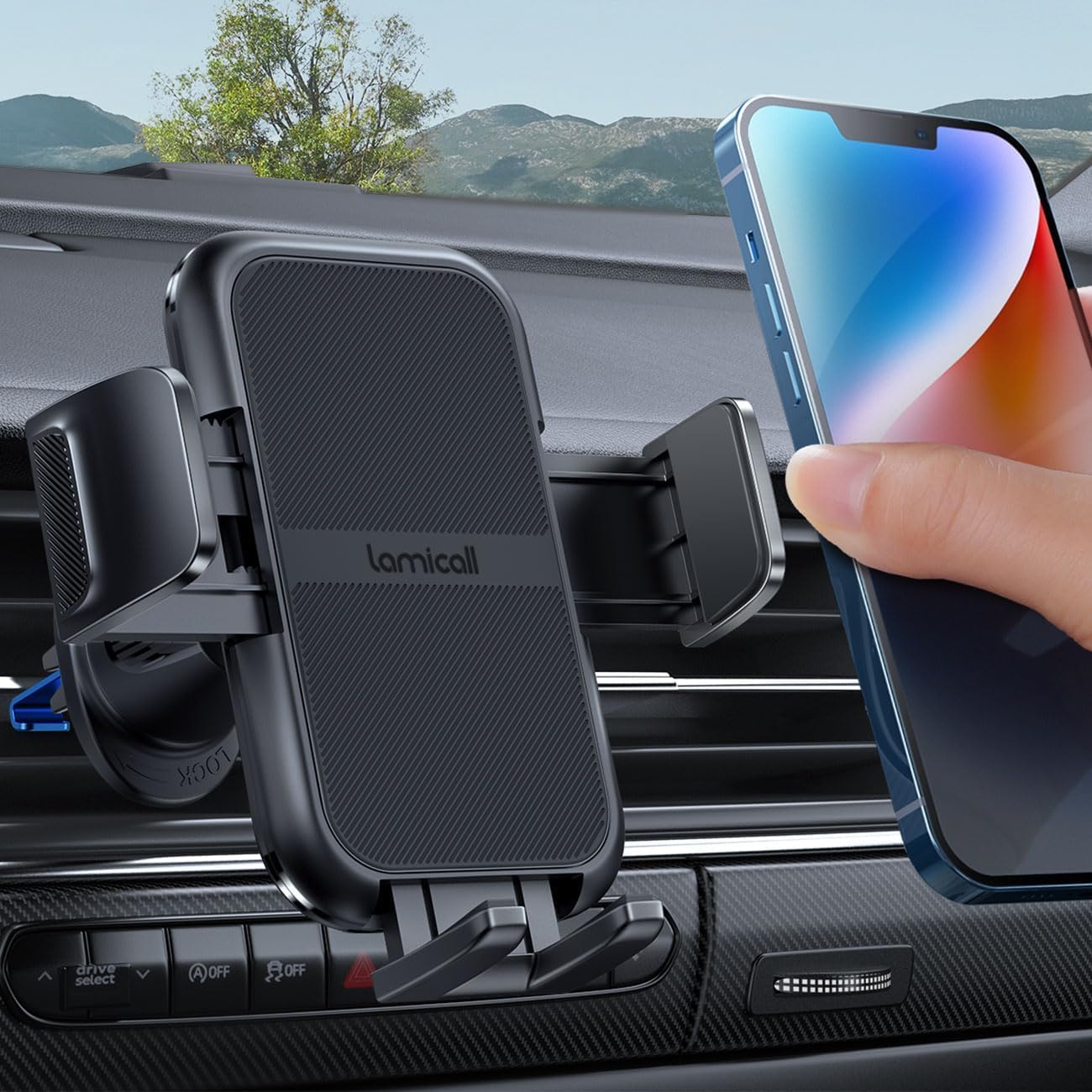Lamicall 2026 Wider Clamp & Metal Hook Car Phone Holder Vent - Product Imagery