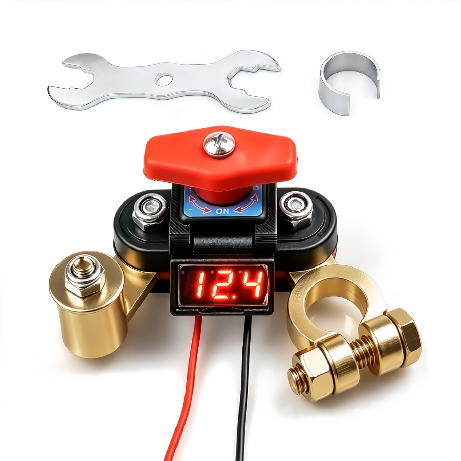 Universal Car Battery Disconnect Switch Leak Protector with LED - Product Imagery