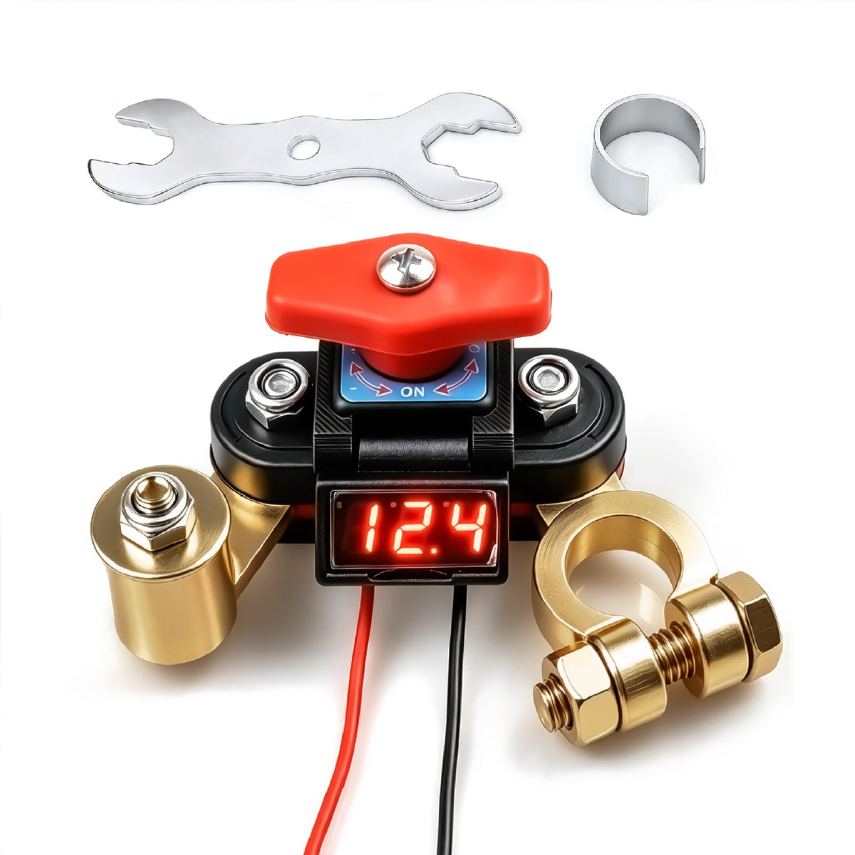 Universal Car Battery Disconnect Switch Leak Protector with LED - Product Imagery