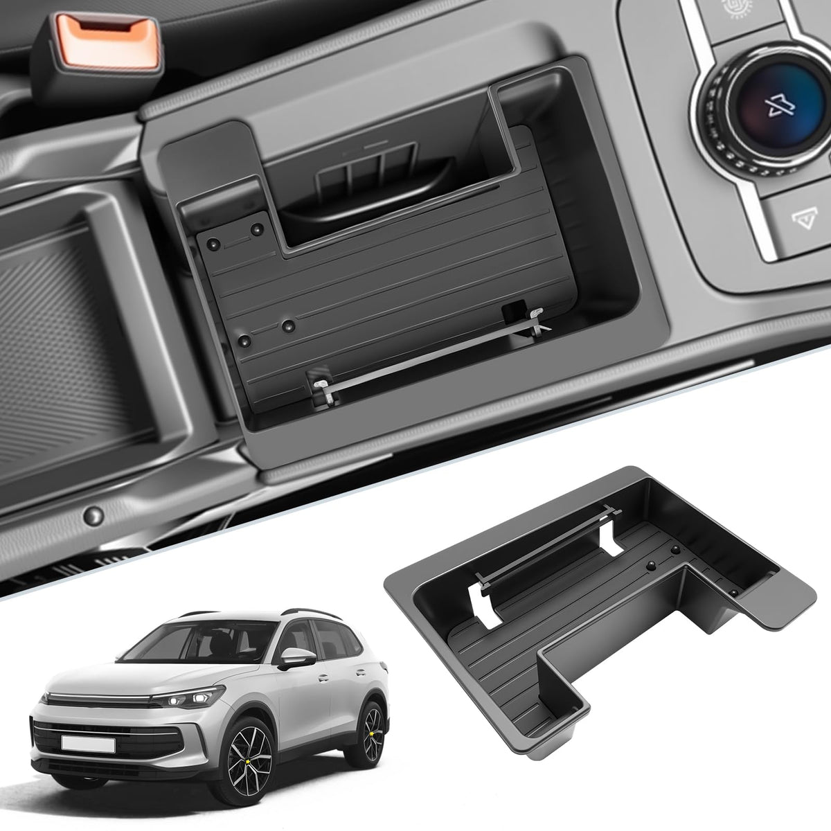 SKTU for 2025 2026 VW Tiguan Center Console Organizer for 2025 - Product Imagery