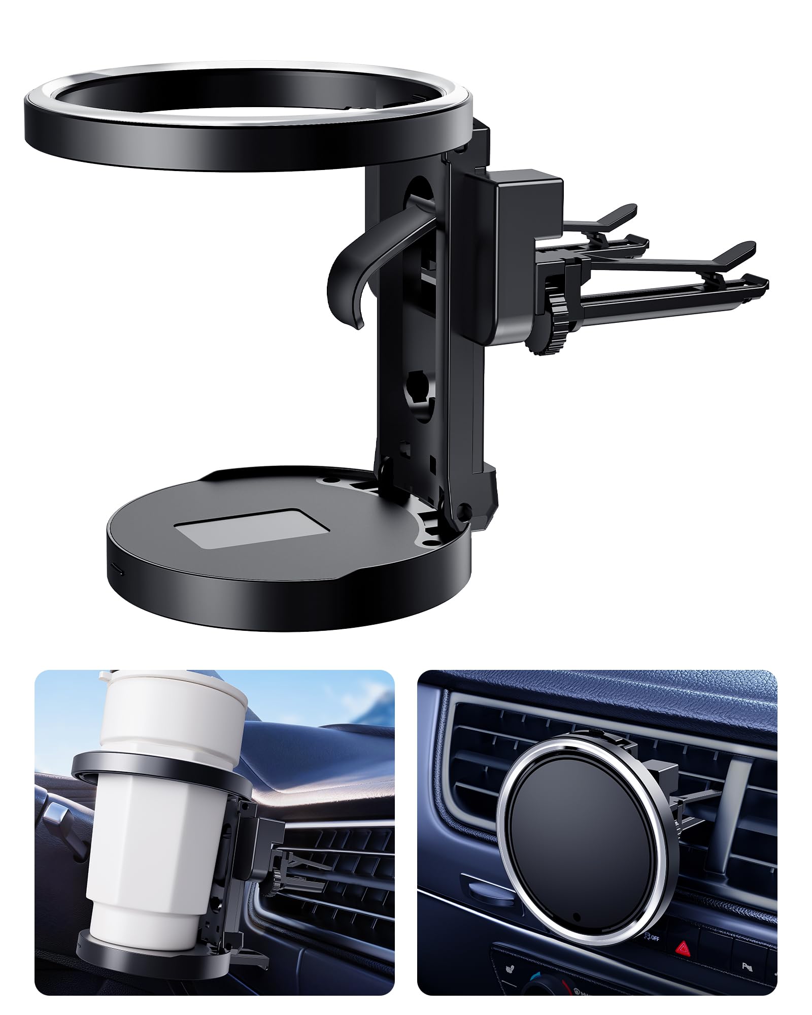 Hanging Cup Holder for Car Air Vent, Extra Car Cup Holder - Product Imagery
