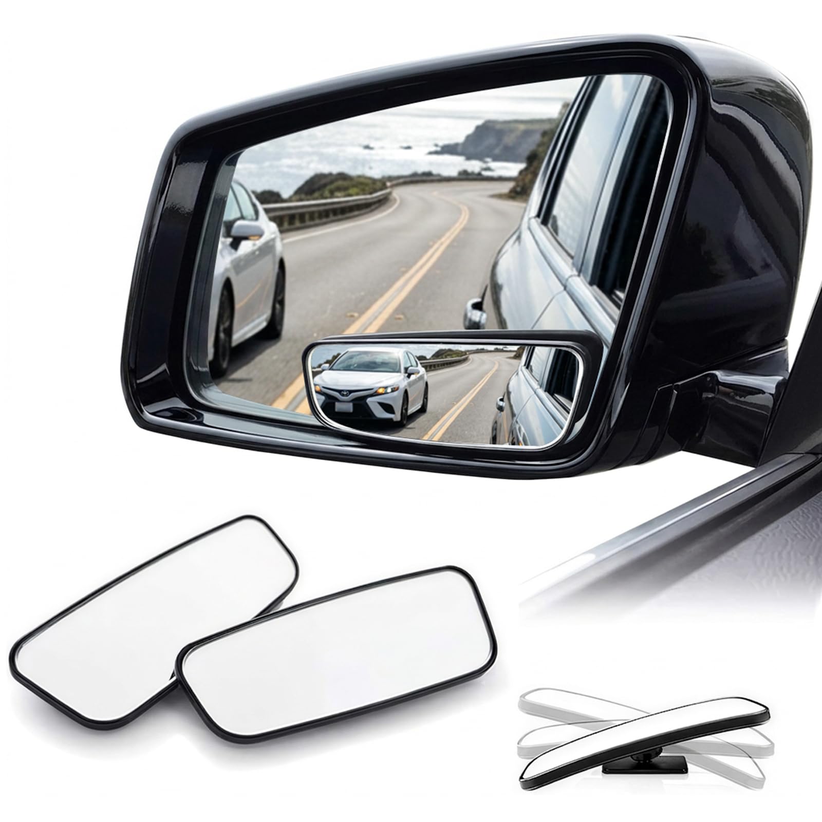WildAuto Blind Spot Mirror, Rectangle Adjustable Car Auxiliary - Product Imagery