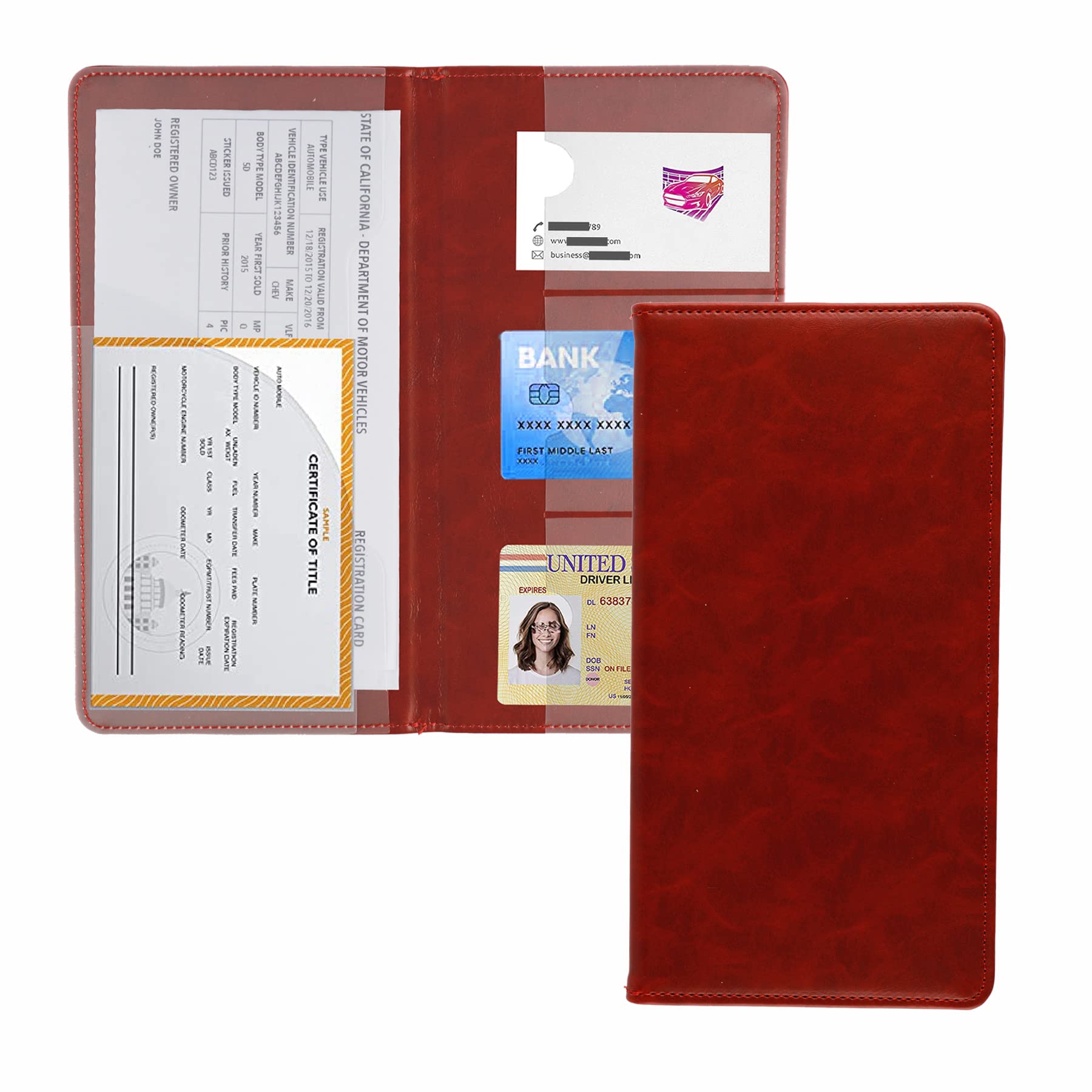 UYYE Auto Car Registration and Insurance Documents Holder - PU - Product Imagery