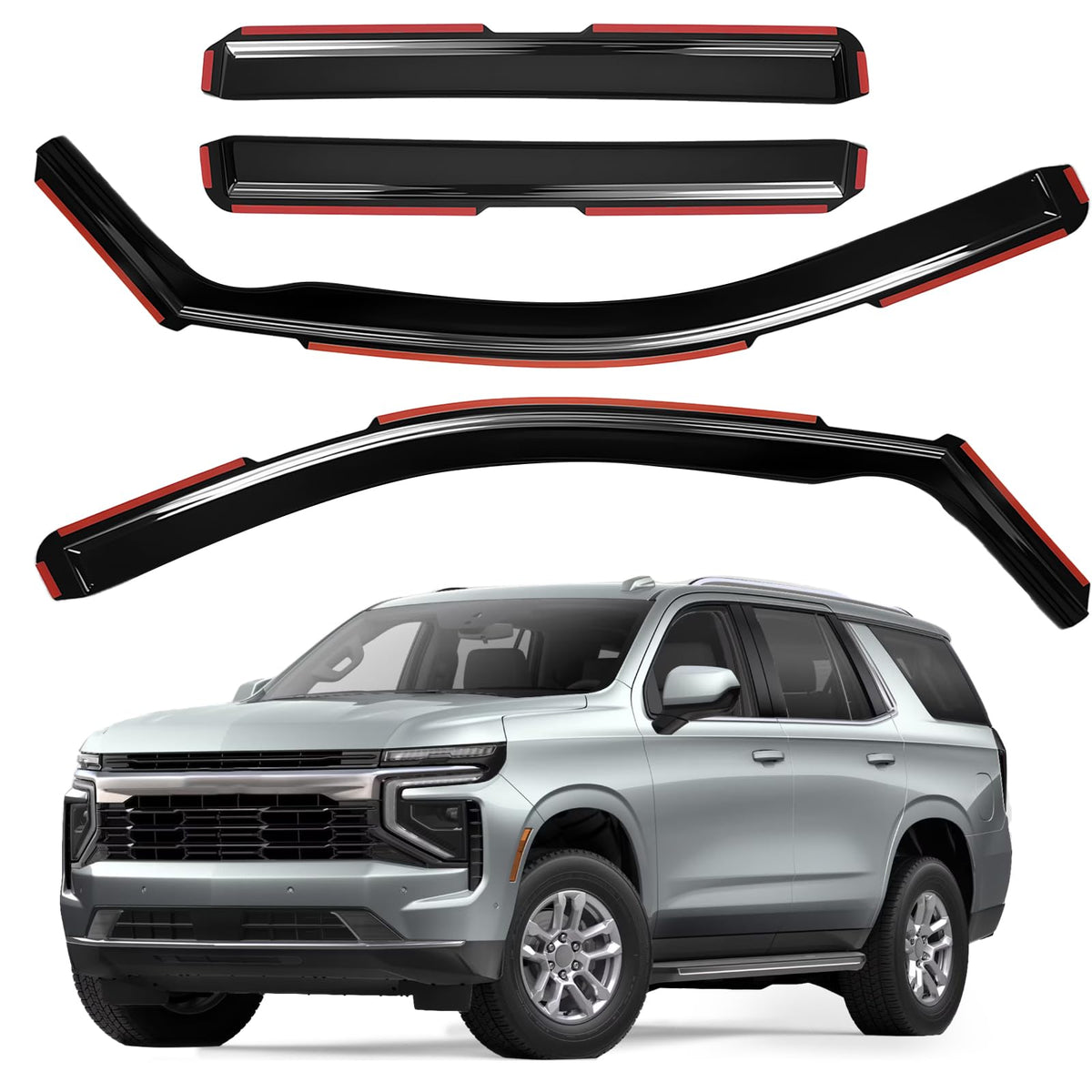 AUXKO in-Channel Rain Guards for Chevy/Chevrolet Tahoe, GMC - Product Imagery
