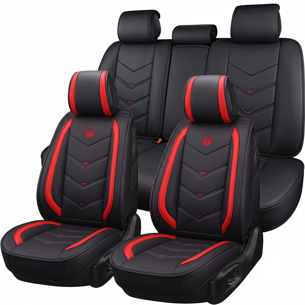 Seat Covers Full Set, Black Seat Covers for Cars 5 Seats, Car - Product Imagery