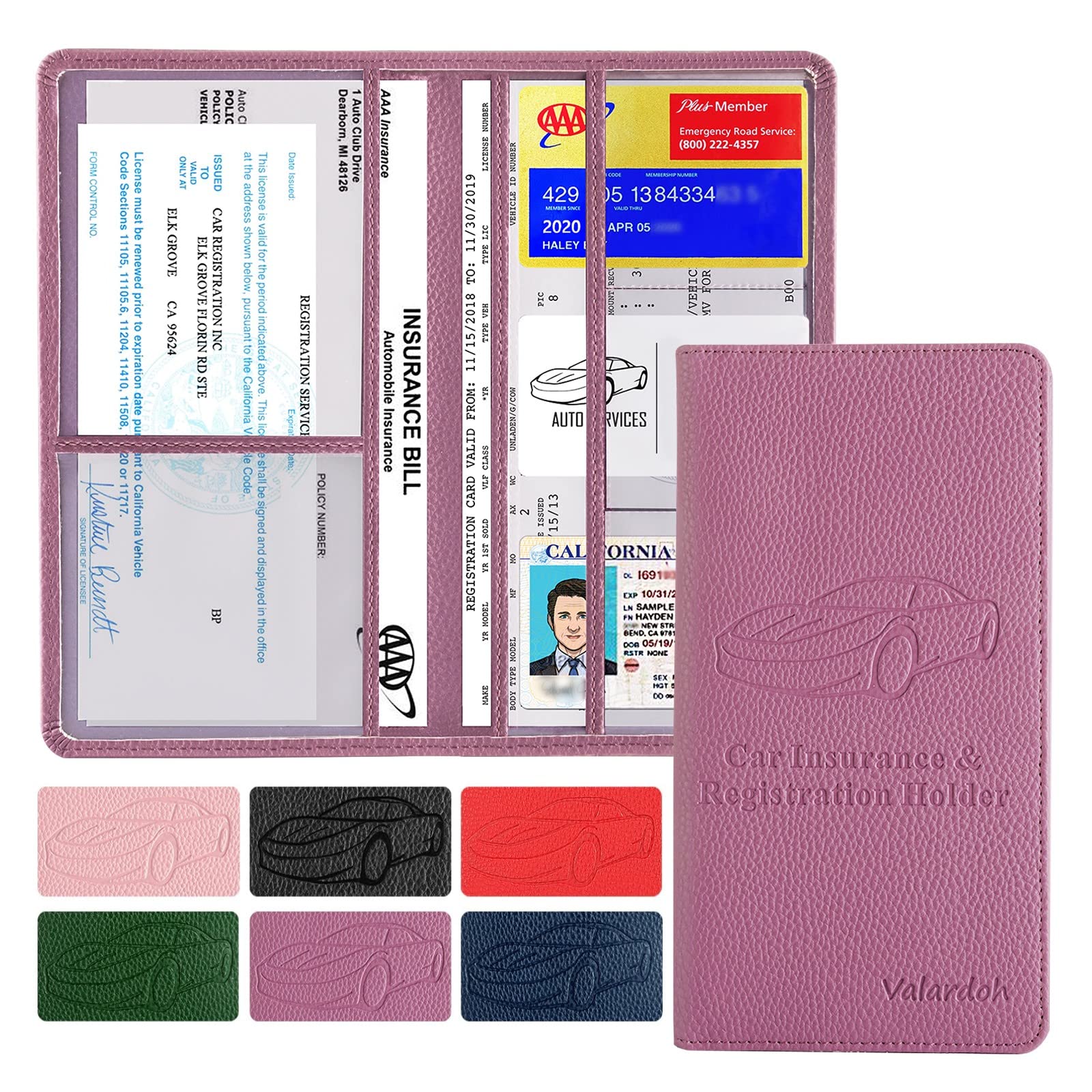 Valardoh Premium Car Registration and Insurance Card Holder, Car - Product Imagery