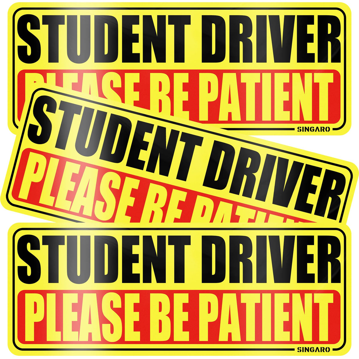 SINGARO Student Driver Magnet for Car - Please Be Patient, 3Pcs - Product Imagery